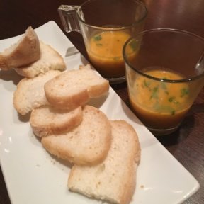Gluten-free bread and soup from Il Viaggio
